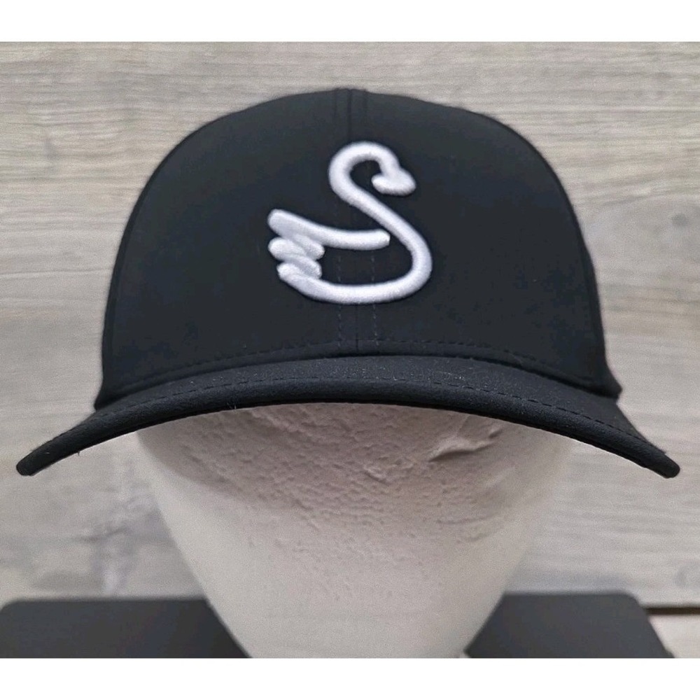 Swannies Golf "Swan Logo" Adjustable Snapback Hat Cap, New, No Tags  Black H2